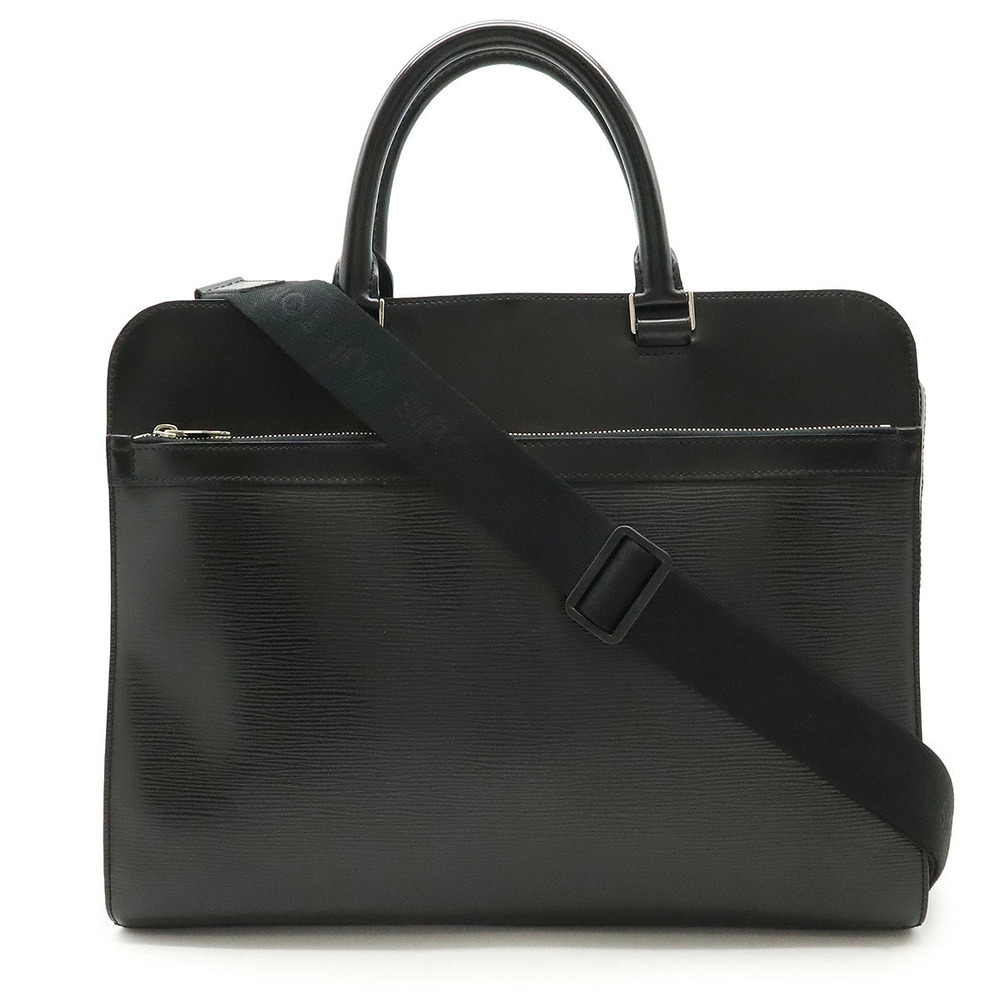 LOUIS VUITTON Epi Bassano Business Bag Briefcase Shoulder Leather Noir Black